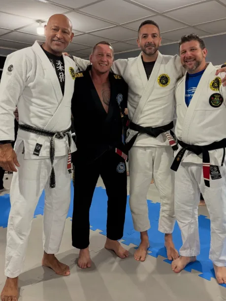 Nato Werlang com atletas de Jiu-Jitsu